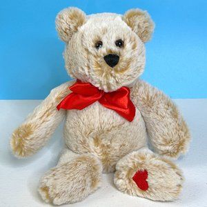 Animal Adventure Teddy Bear Red Embroidered Heart 11" Plush Stuffed‎ Animal Toy